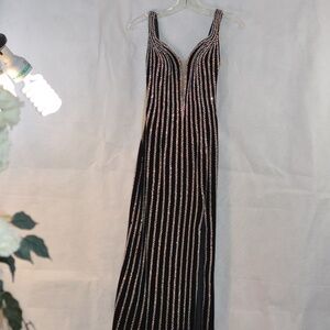 Long Rhinestone Dress  La Femme SZ 4